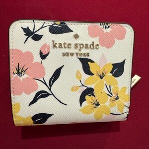 Kate Spade Floral Wallet with Pink and Yellow Accents
